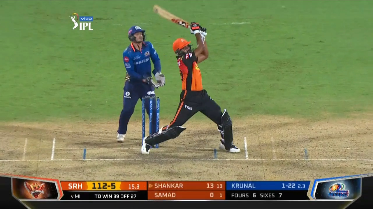 M09: MI vs SRH – Vijay Shankar Six
