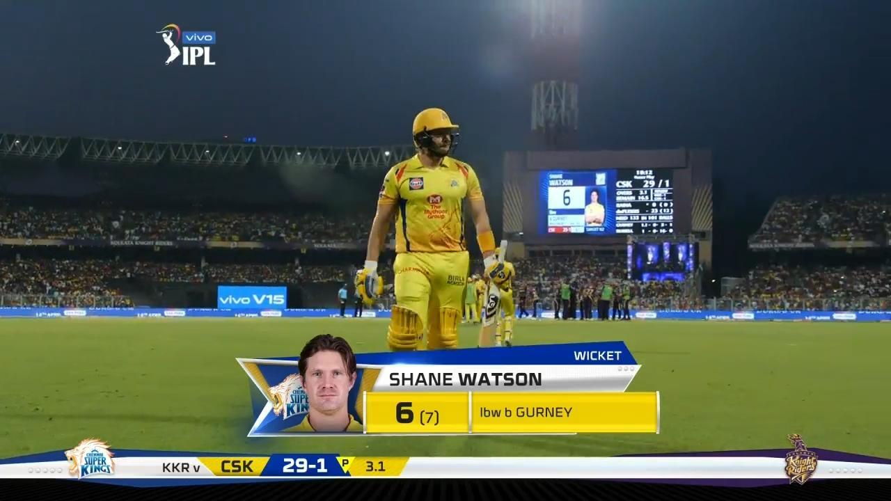 M29: KKR vs CSK – Shane Watson Wicket