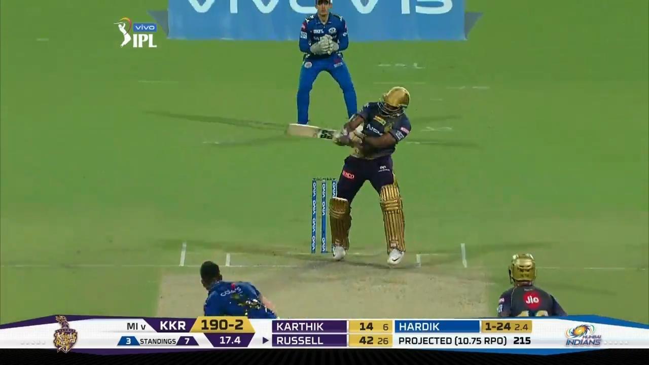 M47: KKR vs MI – Andre Russell Six