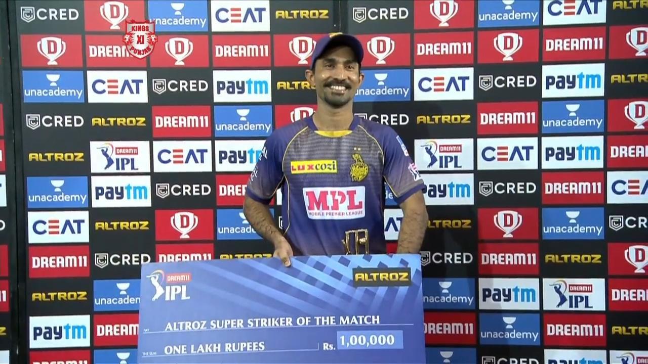 M24: KXIP vs KKR – Altroz Super Striker of the Match – Dinesh Karthik