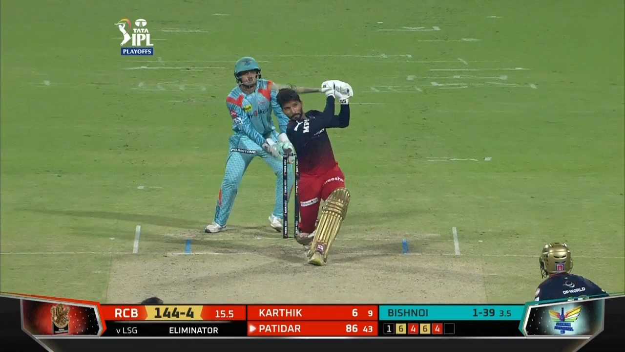 Eliminator: LSG vs RCB – Rajat Patidar Six background