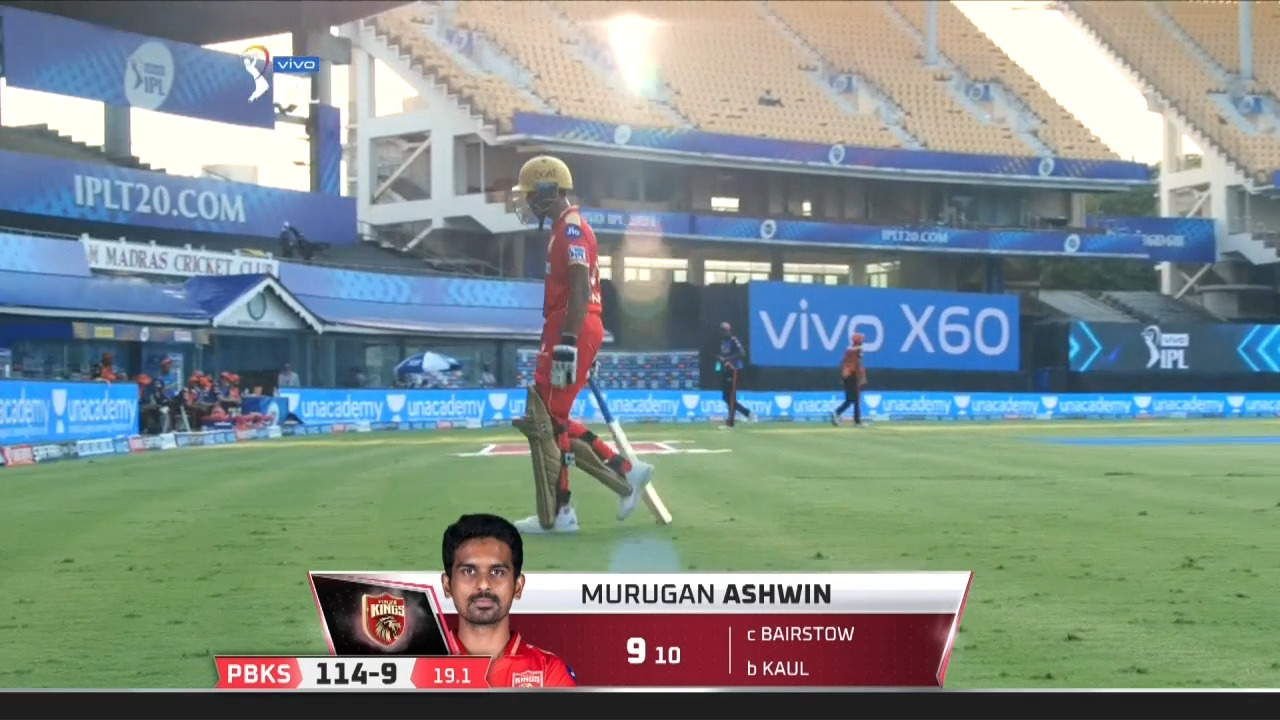 M14: PBKS vs SRH – Murugan Ashwin Wicket