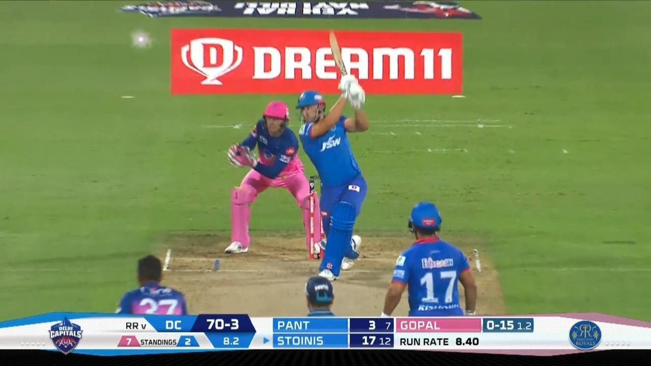 M23: RR vs DC – Marcus Stoinis Six background