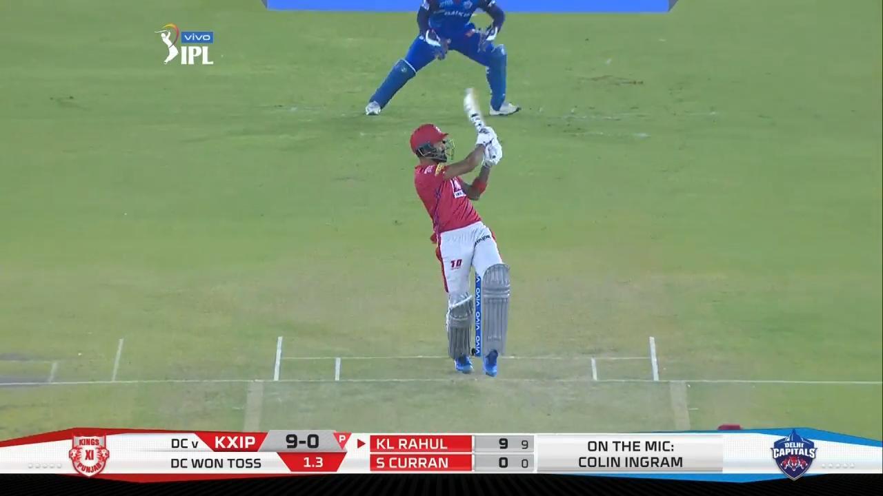 M13: KXIP vs DC – KL Rahul Six