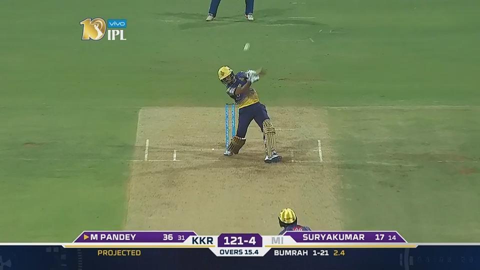 M7: MI vs KKR – Manish Pandey Six