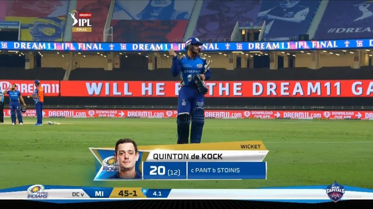 Final: MI vs DC – Quinton de Kock Wicket