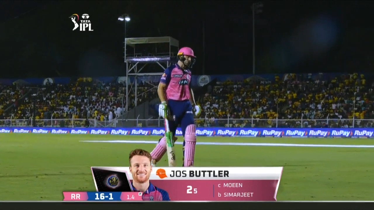 M68: RR vs CSK – Jos Buttler Wicket