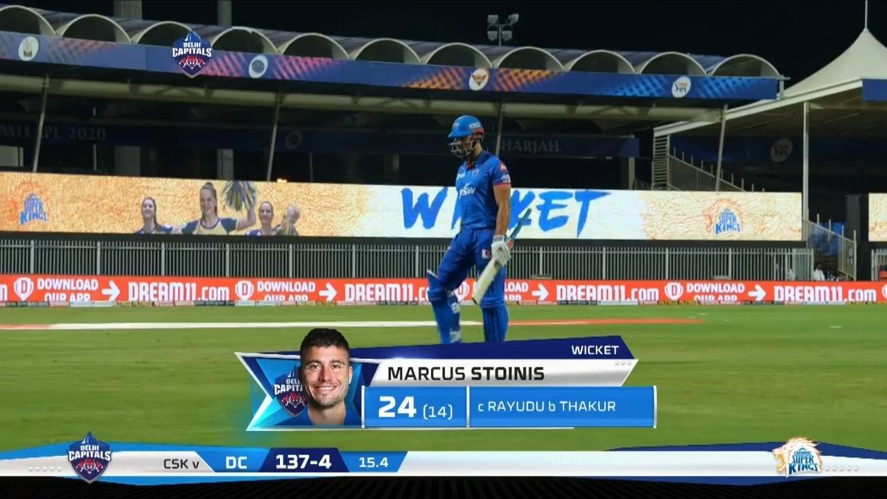 M34: DC vs CSK – Marcus Stoinis Wicket
