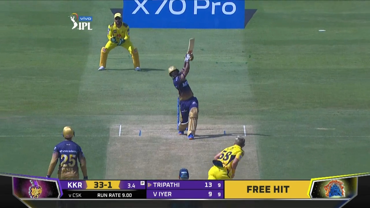 M38: CSK vs KKR – Rahul Tripathi Six