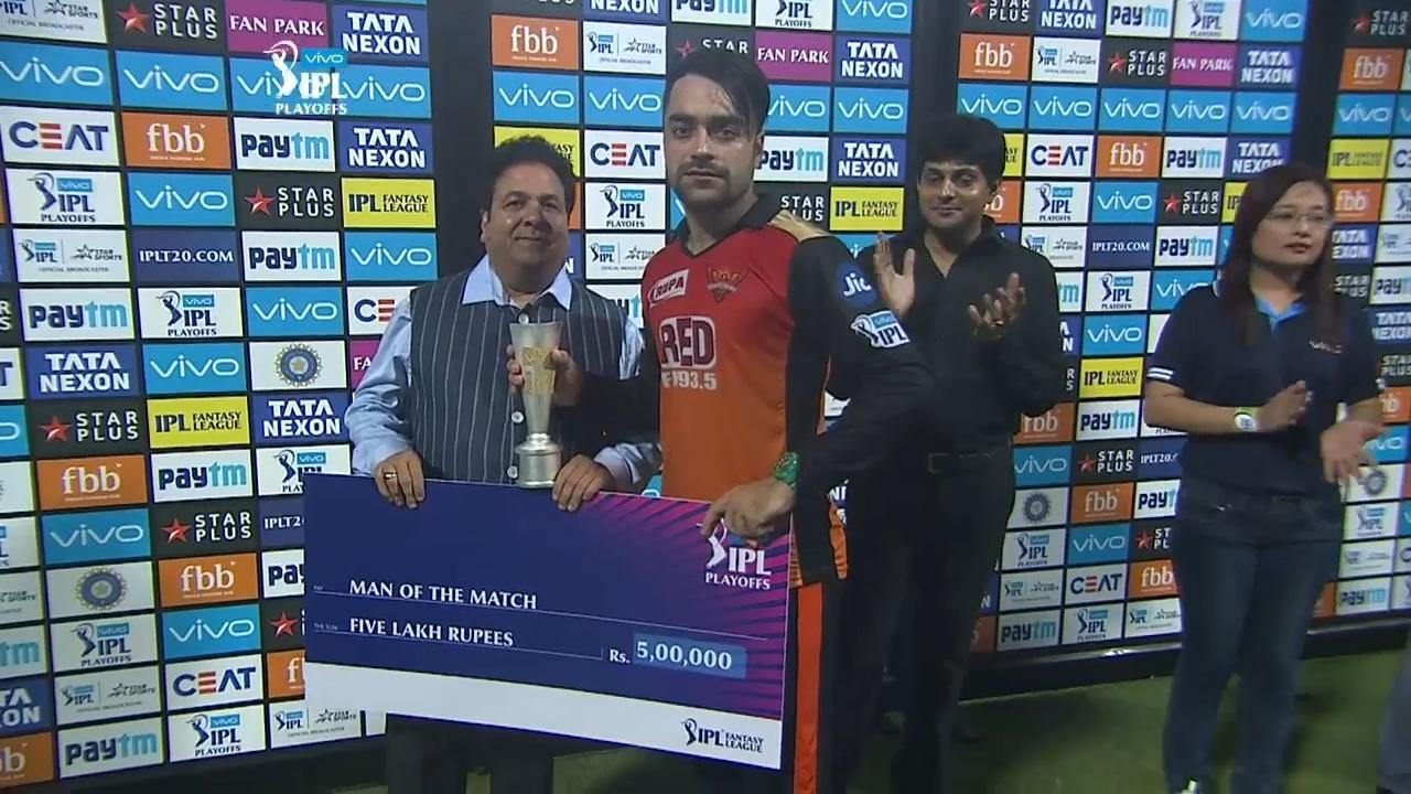Q2: SRH vs KKR – Man of the Match – Rashid Khan