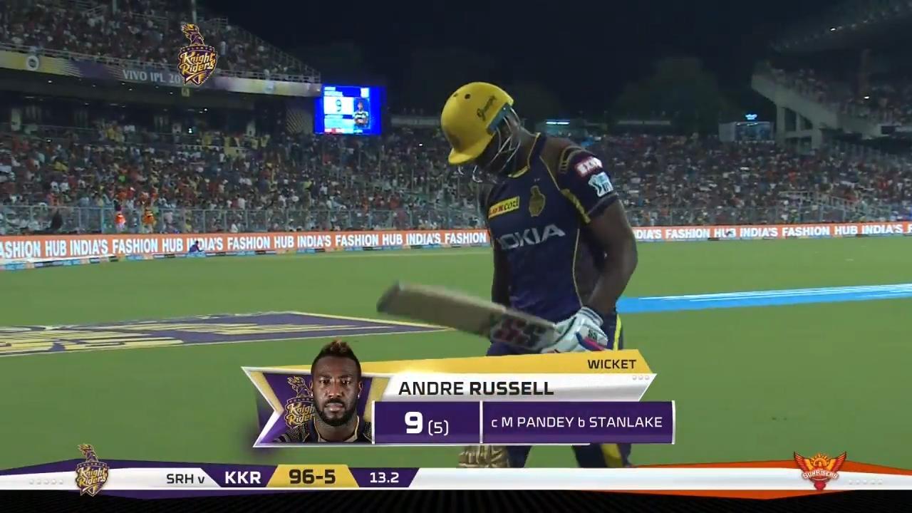 M10: KKR vs SRH – Andre Russell Wicket