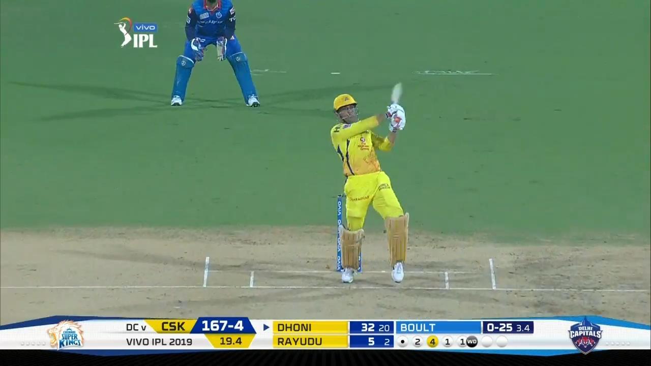 M50: CSK vs DC – MS Dhoni Six