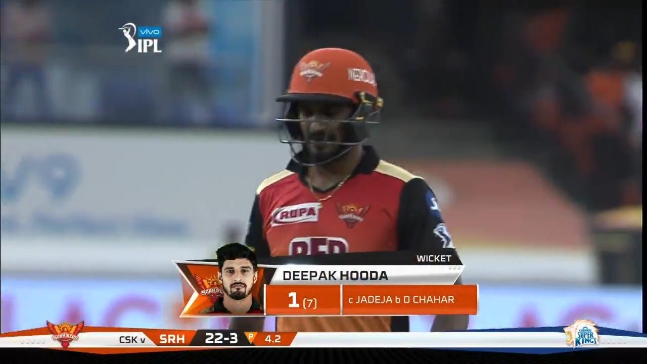 M20: SRH vs CSK – Deepak Hooda Wicket