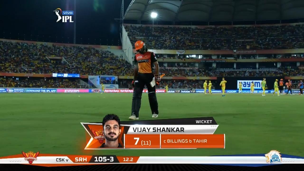 M33: SRH vs CSK – Vijay Shankar Wicket