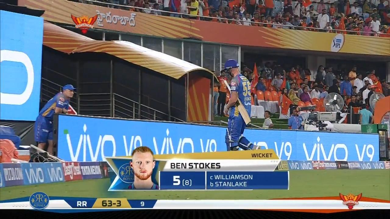 M04: SRH vs RR – Ben Stokes Wicket