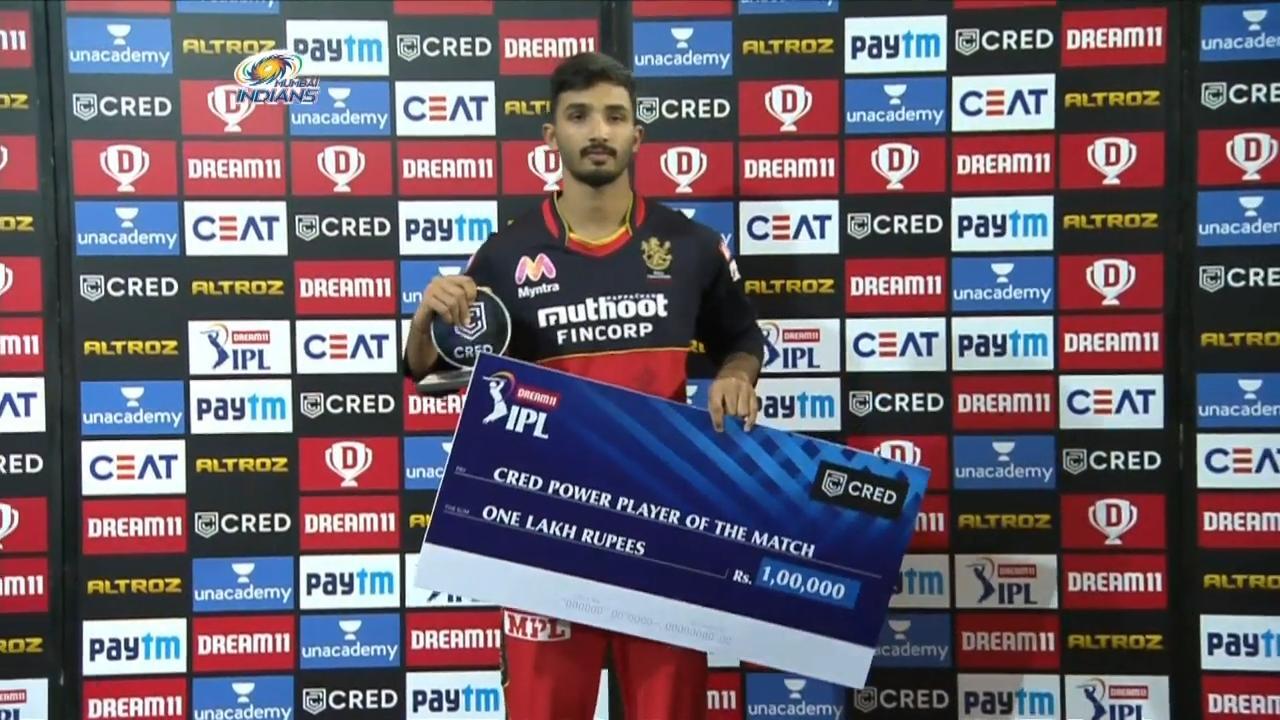 M48: MI vs RCB – CRED Power Player of the Match – Devdutt Padikkal background