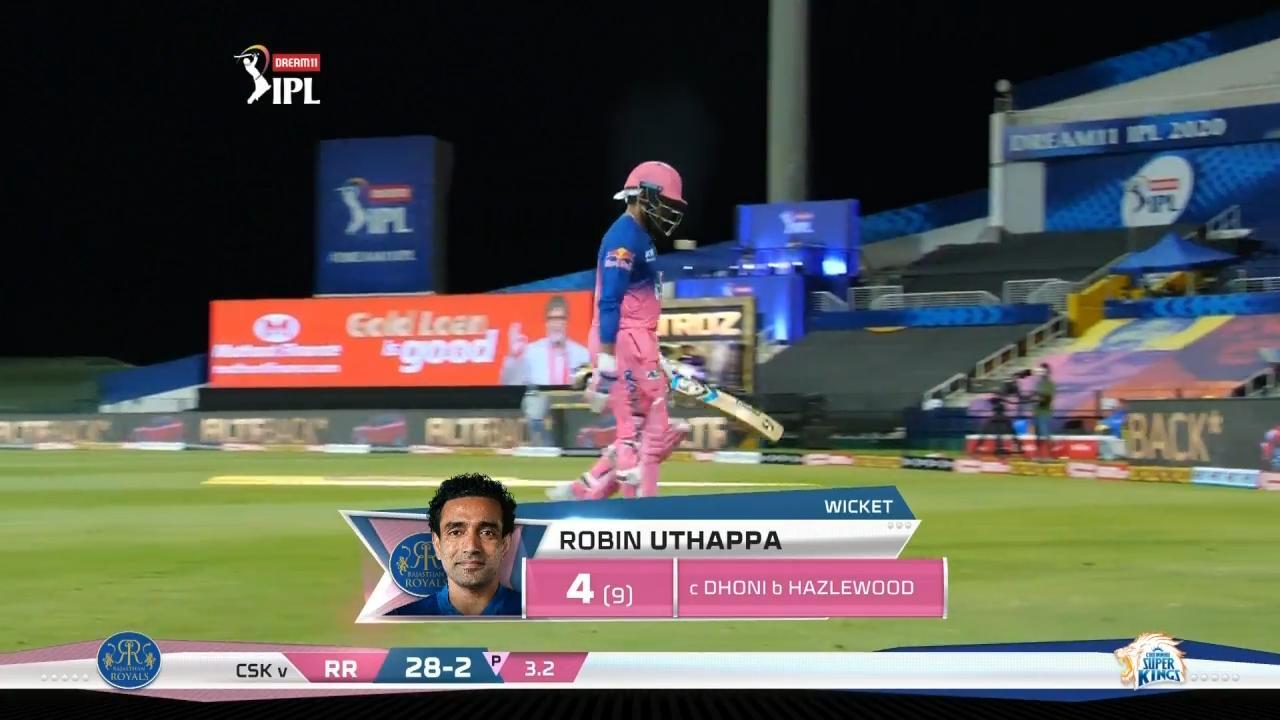 M37: CSK vs RR – Robin Uthappa Wicket