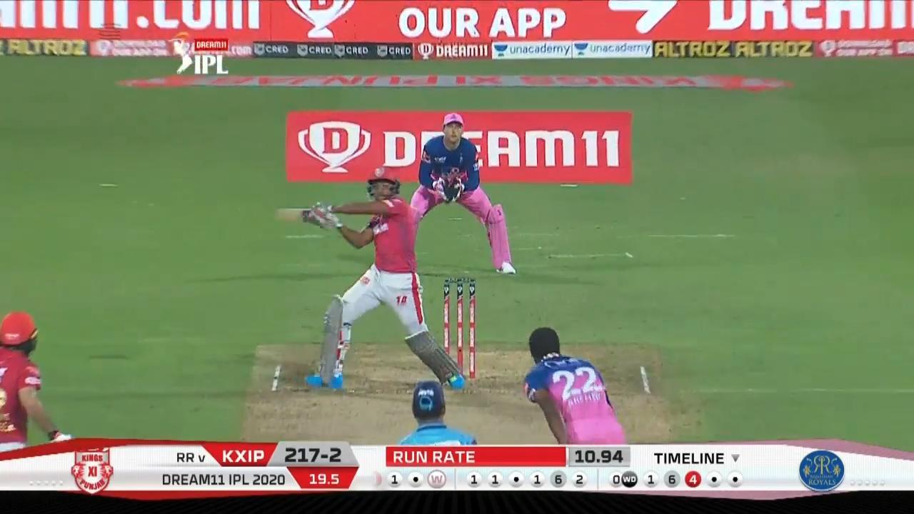 M09: RR vs KXIP – Nicholas Pooran Six