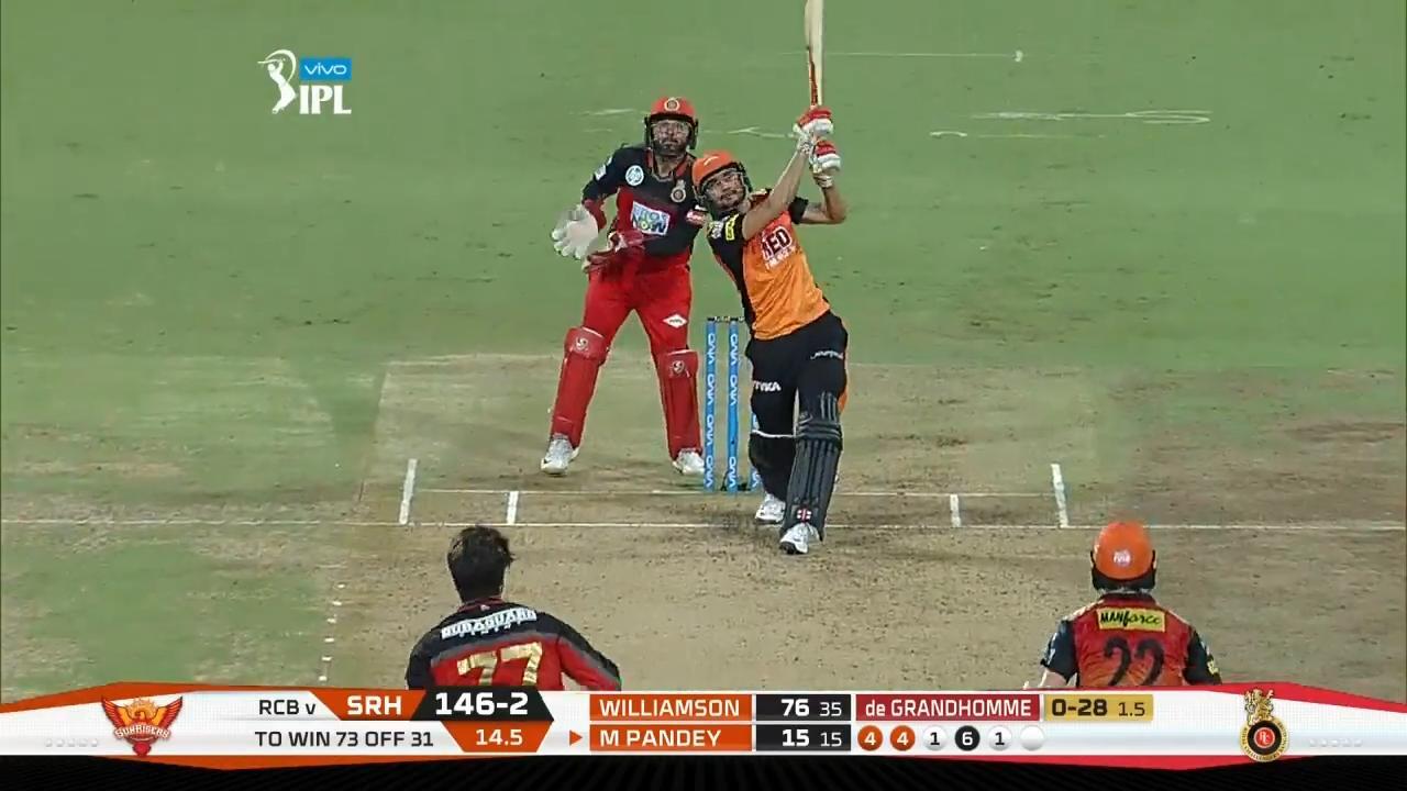M51: RCB vs SRH – Manish Pandey Six