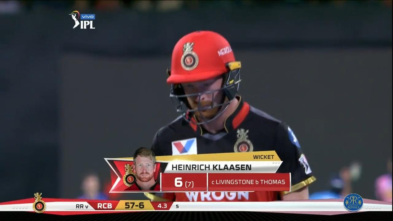 M49: RCB vs RR – Heinrich Klaasen Wicket