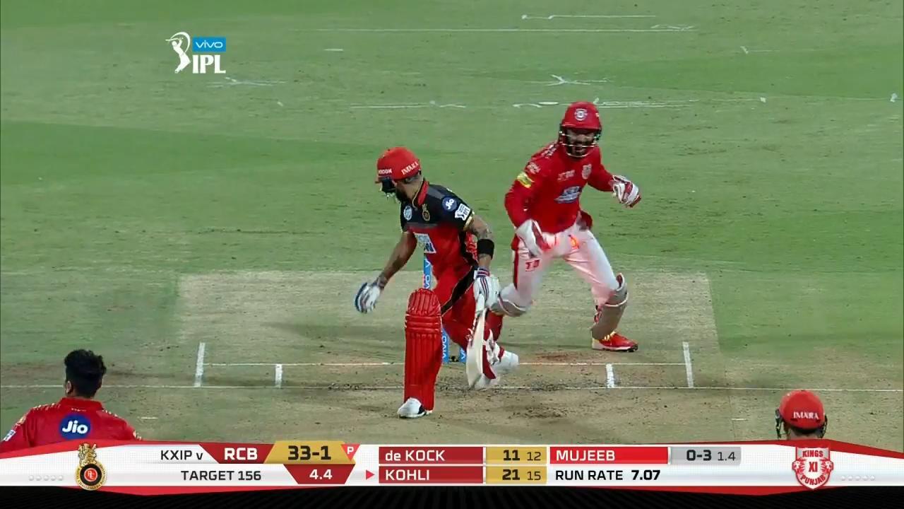 M08: RCB vs KXIP – Virat Kohli Wicket