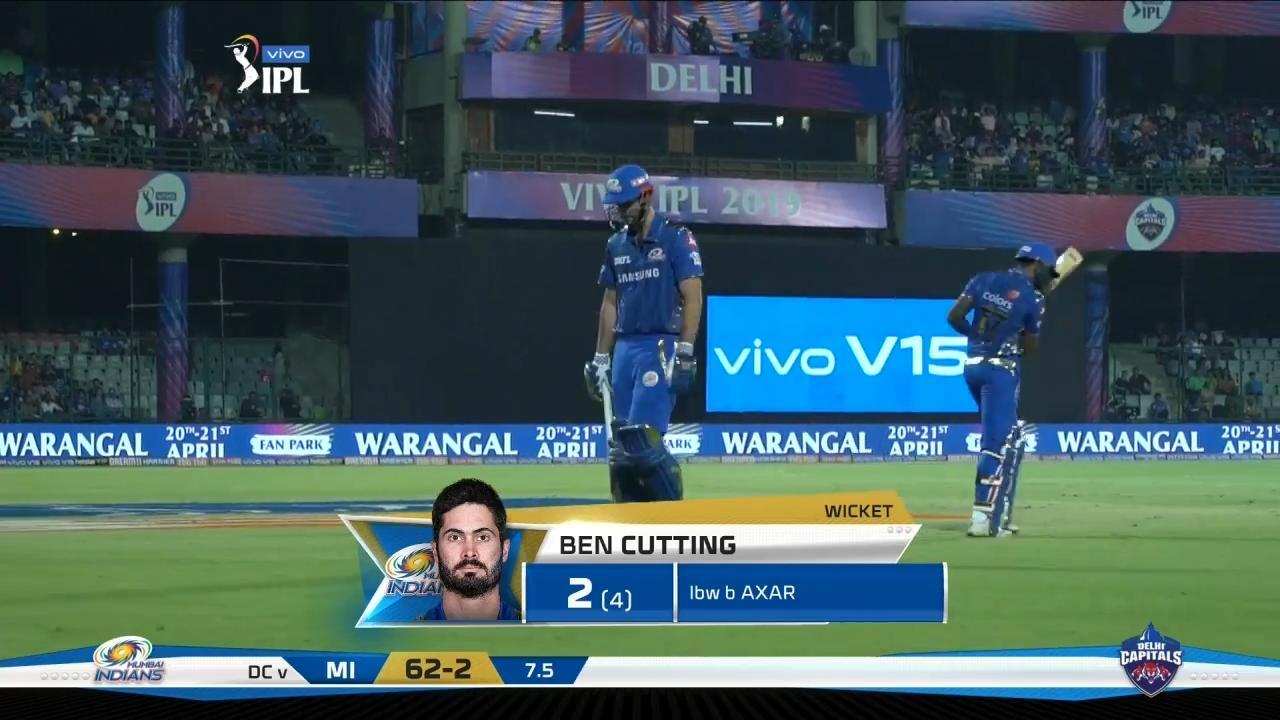 M34: DC vs MI – Ben Cutting Wicket