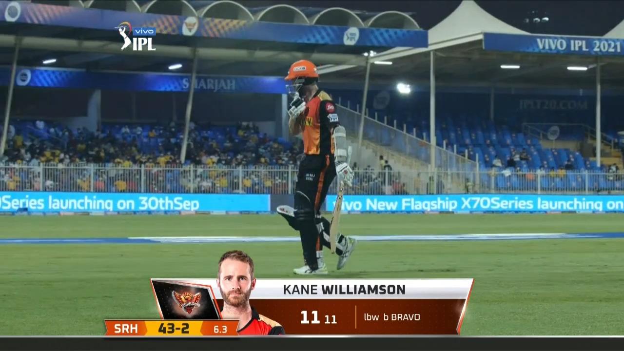M44: SRH vs CSK – Kane Williamson Wicket