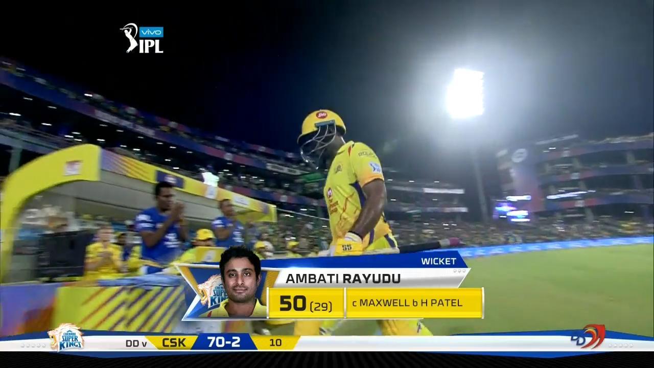 M52: DD vs CSK – Ambati Rayudu Wicket