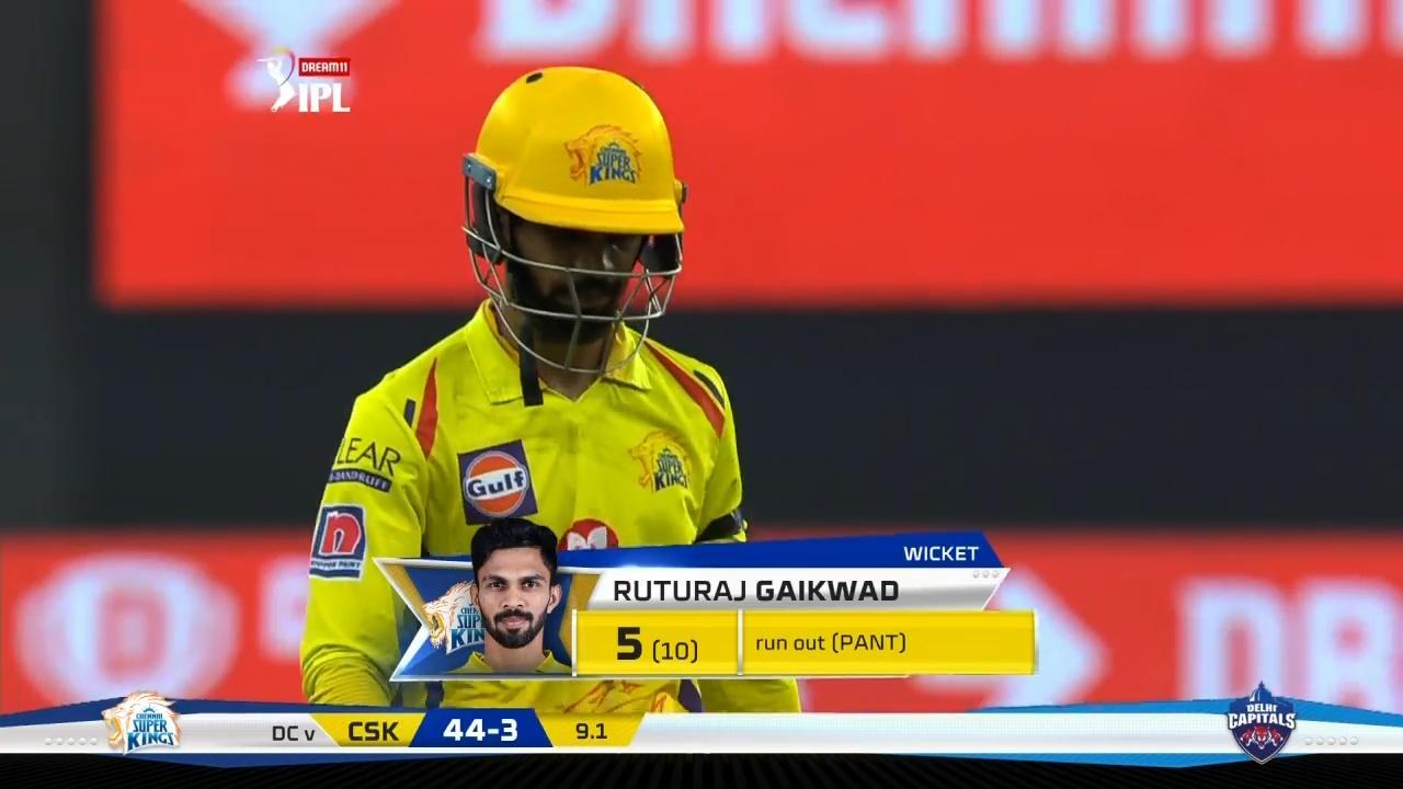 M07: CSK vs DC – Ruturaj Gaikwad Wicket background