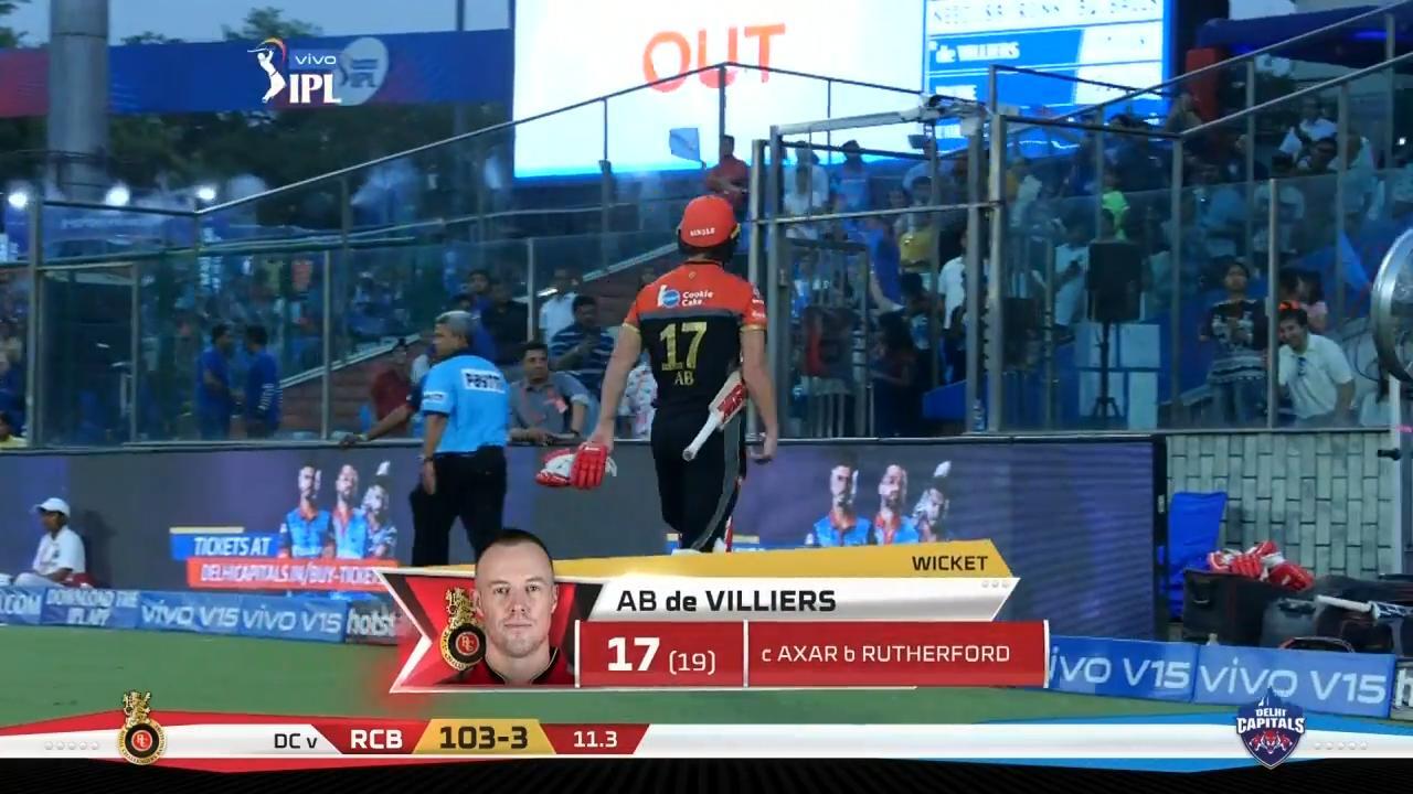 M46: DC vs RCB – AB de Villiers Wicket