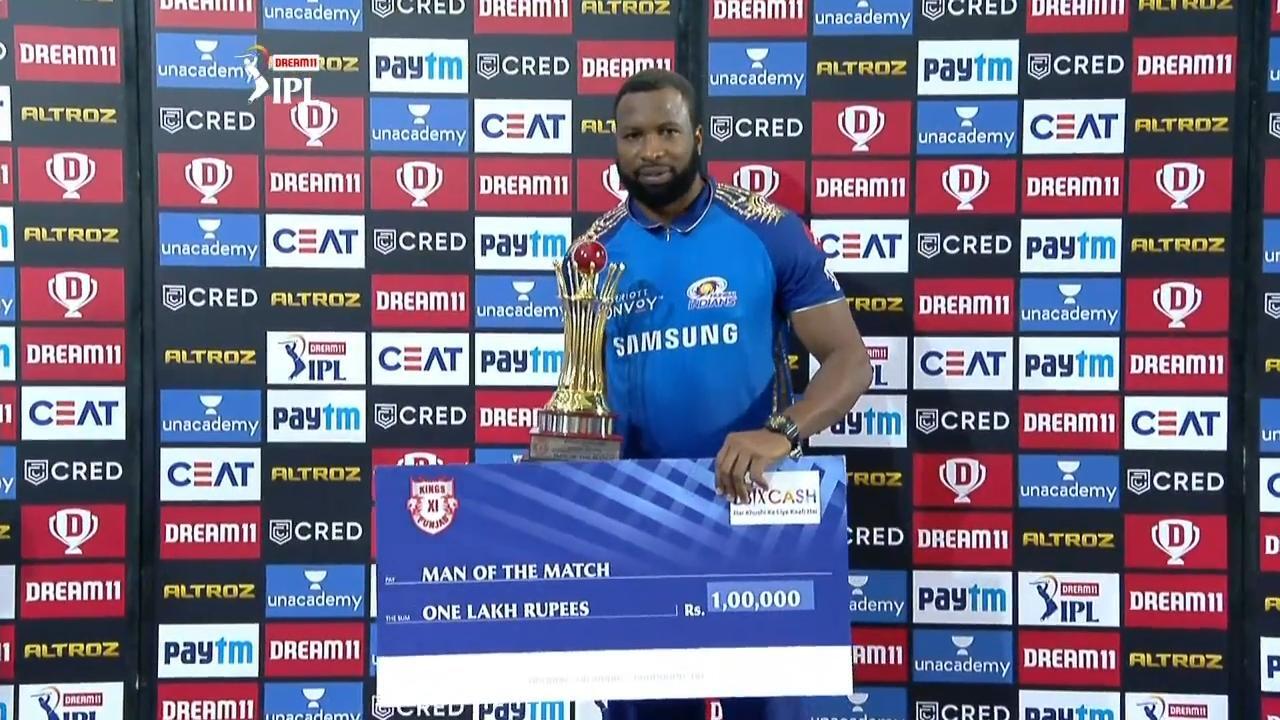 M13: KXIP vs MI – Man of the Match – Kieron Pollard