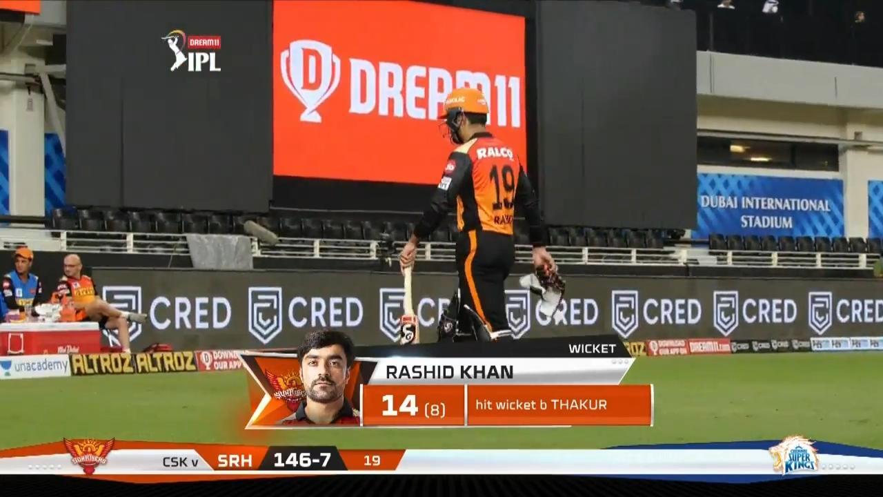 M29: SRH vs CSK – Rashid Khan Wicket
