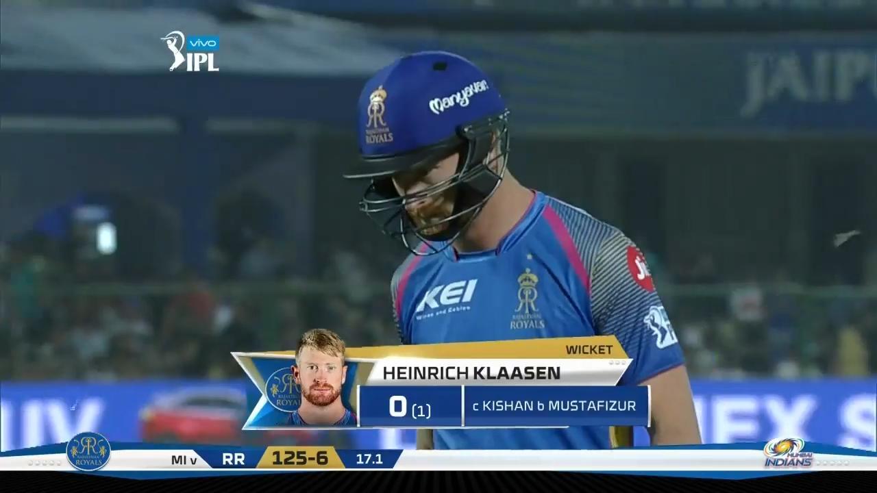 M21: RR vs MI – Heinrich Klaasen Wicket background