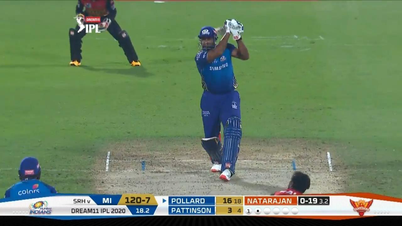 M56: SRH vs MI – Kieron Pollard Six background