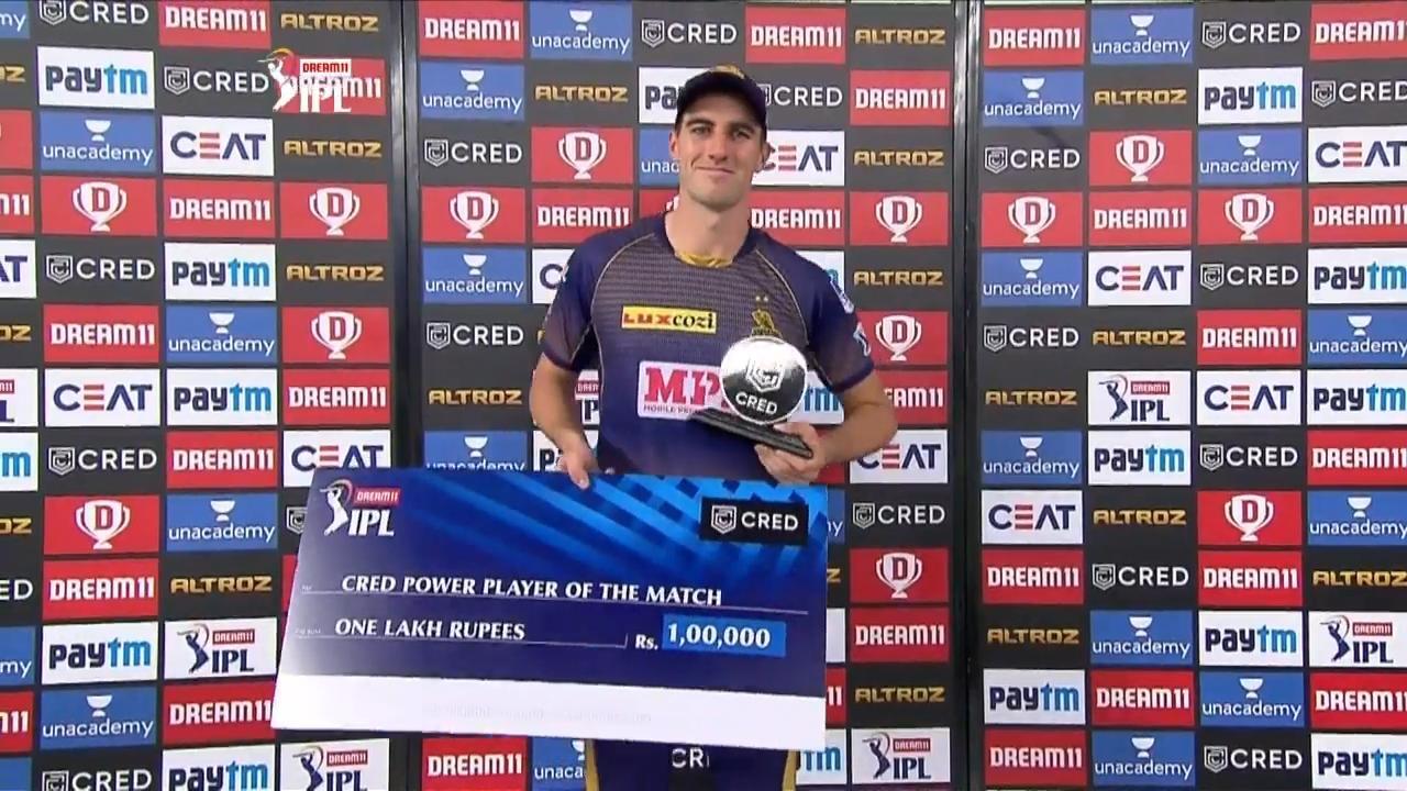 M12: RR vs KKR – CRED Power Player of the Match – Pat Cummins background