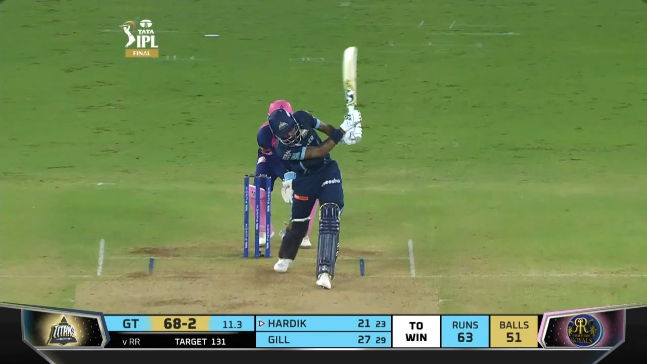 Final: GT vs RR – Hardik Pandya Six