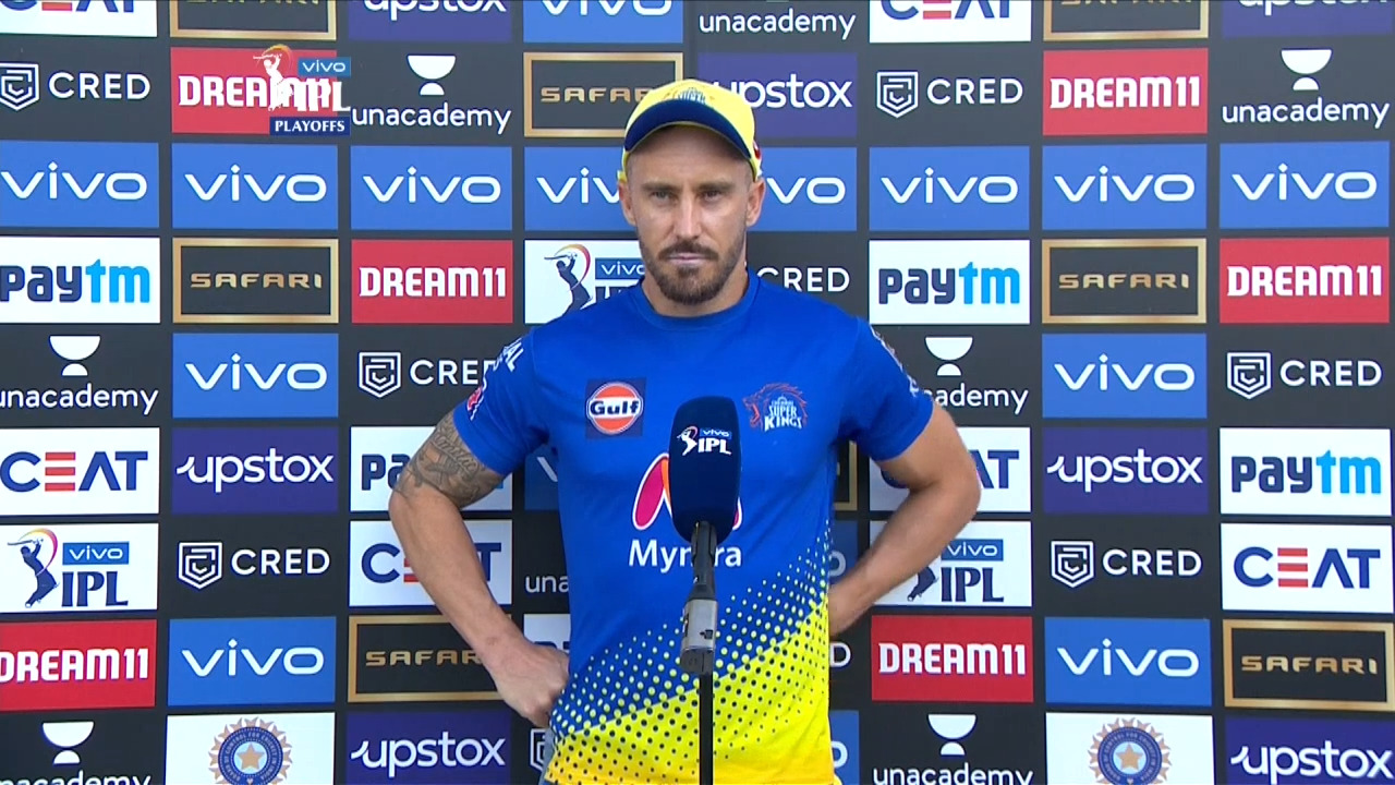 Q1: DC vs CSK – Faf du Plessis Interview background