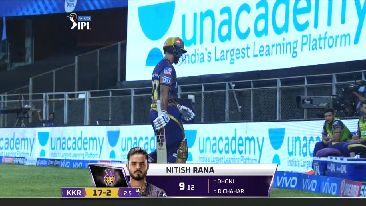 M15: KKR vs CSK – Nitish Rana Wicket