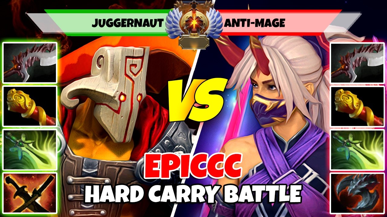 JUGGERNAUT (Carry) vs ANTI-MAGE (Carry) - Epic Battle Of Legend Rank Dota 2 Players - Z Dota 2