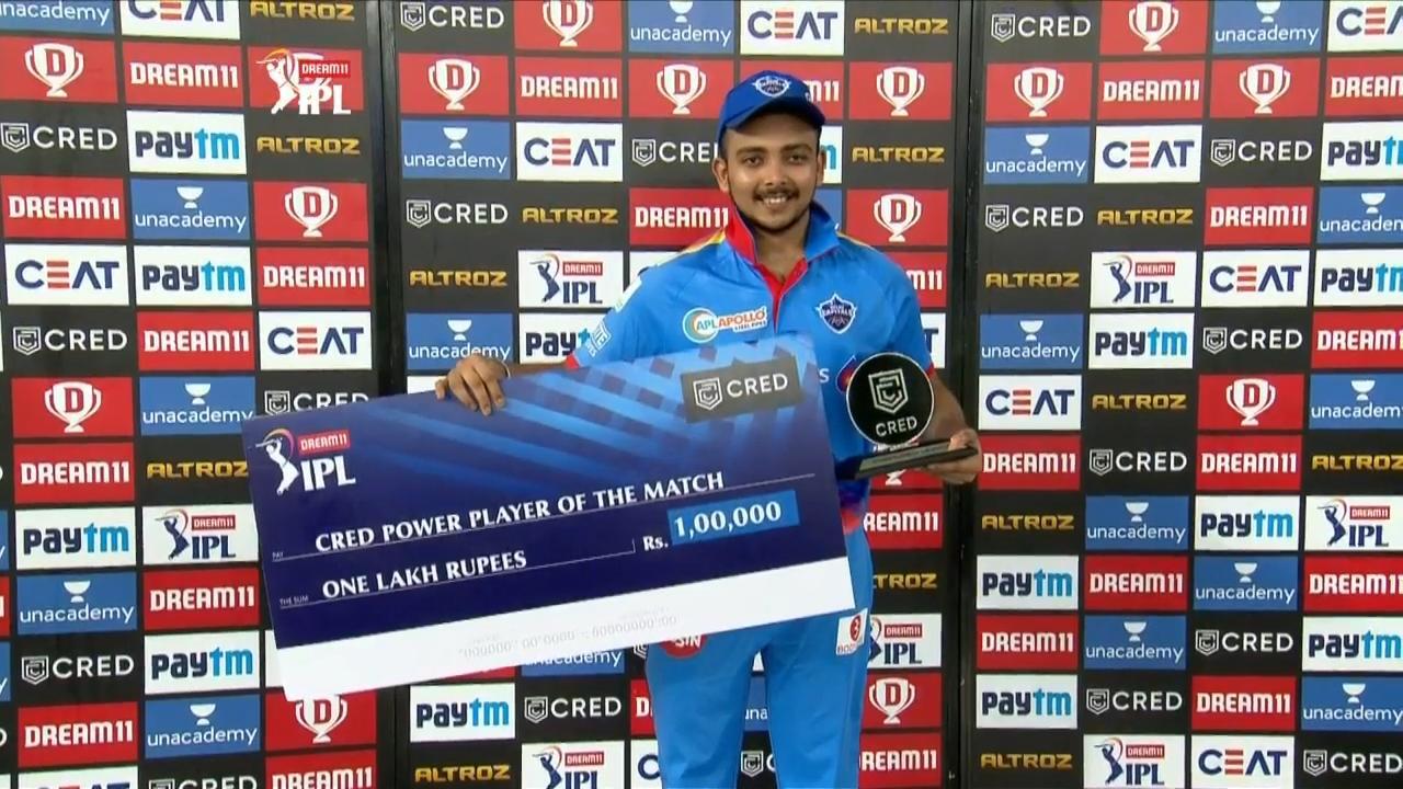 M19: RCB vs DC – CRED Power Player of the Match – Prithvi Shaw