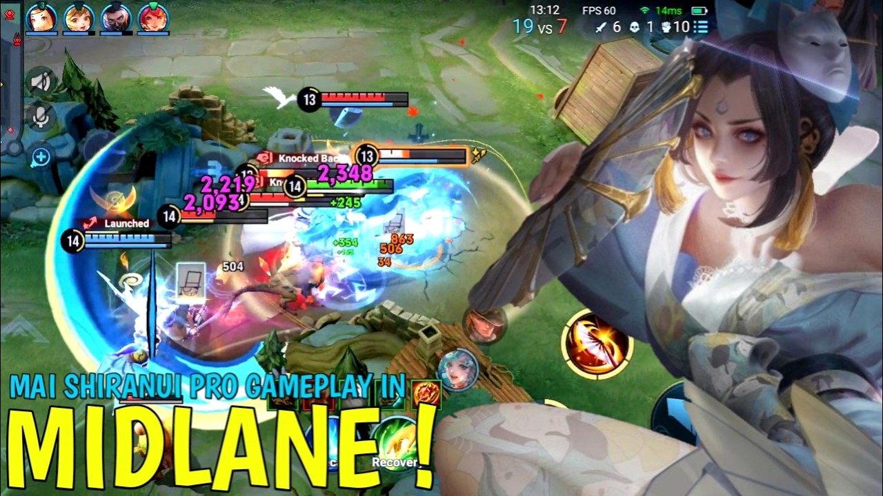 Honor Of Kings : Mai Shiranui Pro MidLane Gameplay | Broken Build Mai Shiranui - HOK