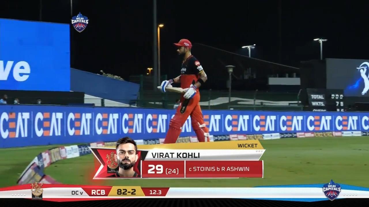 M55: DC vs RCB – Virat Kohli Wicket