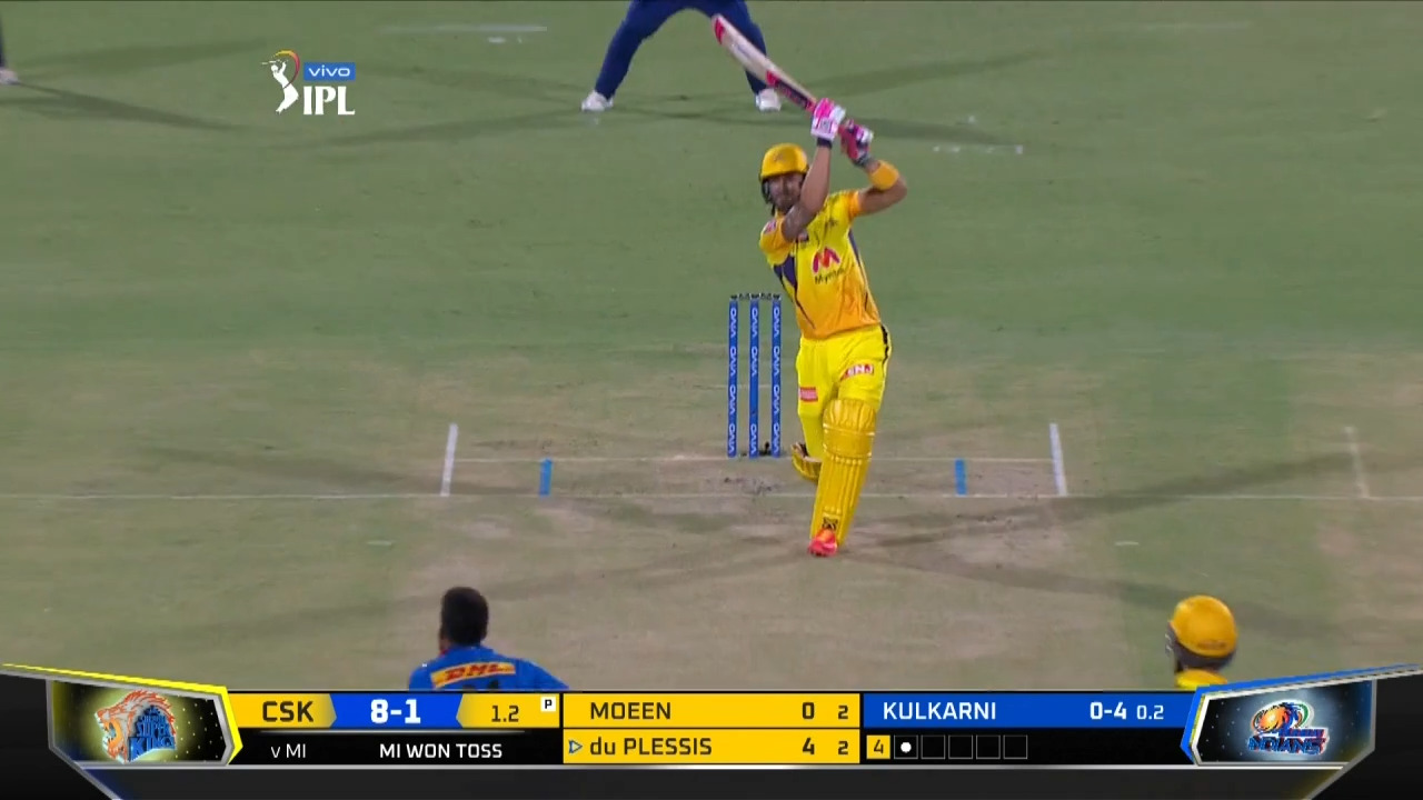 M27: MI vs CSK – Faf du Plessis Six background