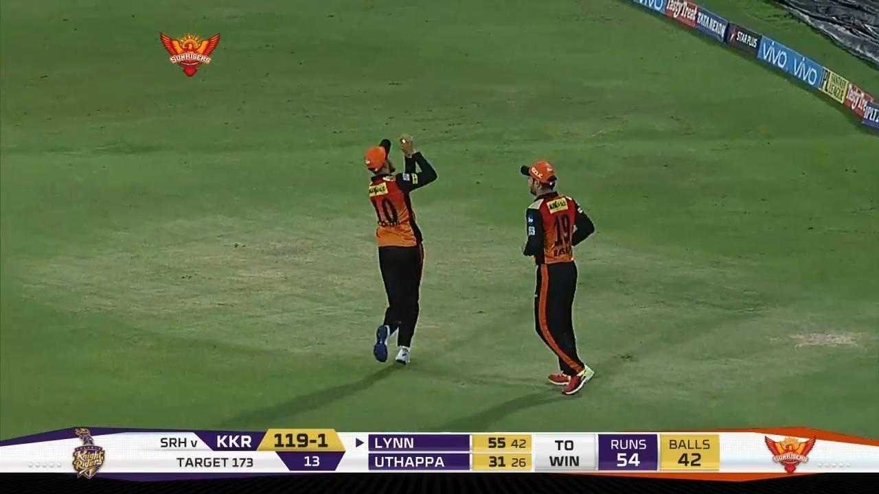 M54: SRH vs KKR – Chris Lynn Wicket background