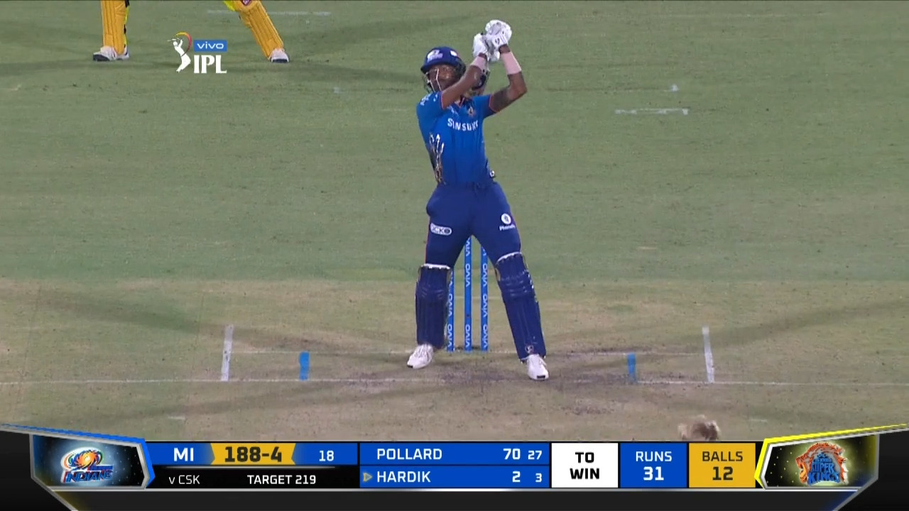 M27: MI vs CSK – Hardik Pandya Six background