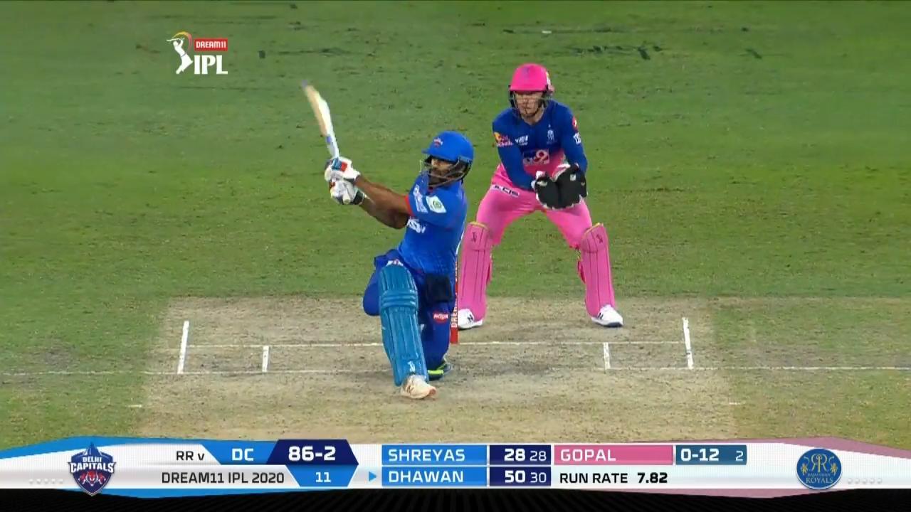 M30: DC vs RR – Shikhar Dhawan Six