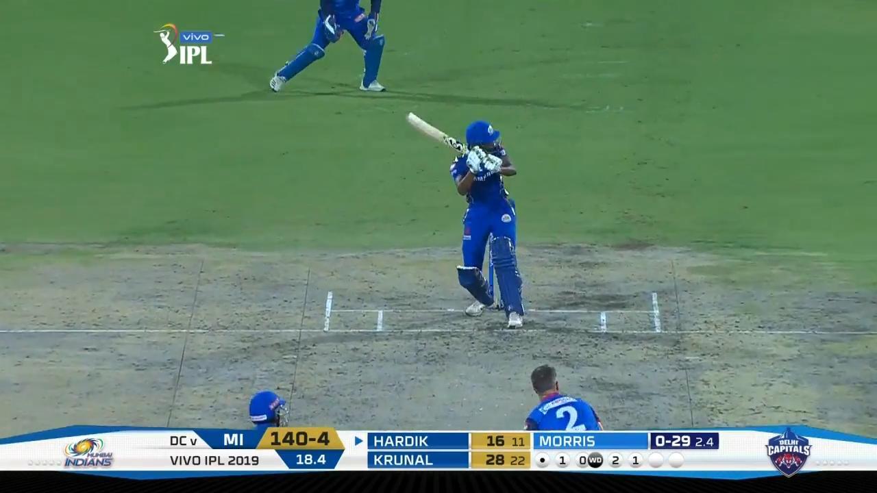 M34: DC vs MI – Hardik Pandya Six