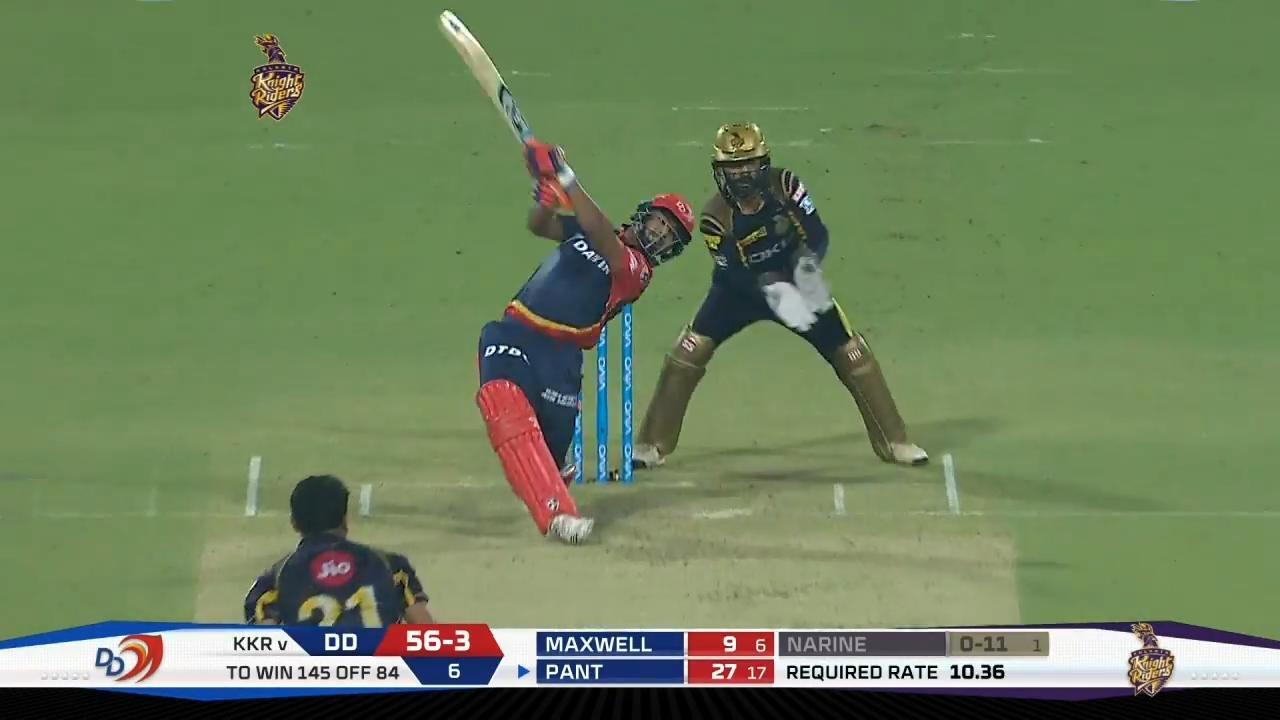 M13: KKR vs DD – Rishabh Pant Six background