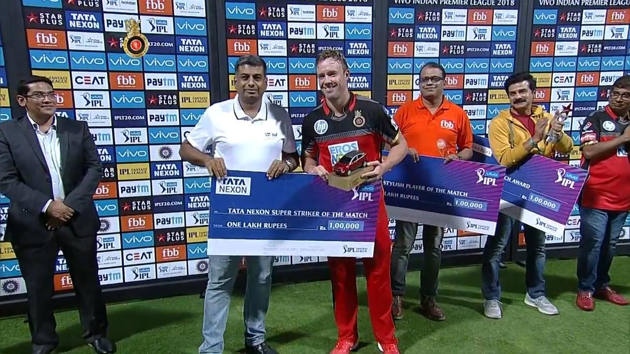 M19: RCB vs DD – TATA Nexon Super Striker of the Match – AB de Villiers background