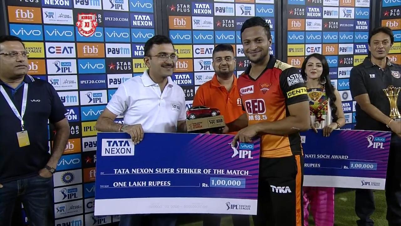 M16: KXIP vs SRH – TATA Nexon Super Striker of the Match – Shakib Al Hasan